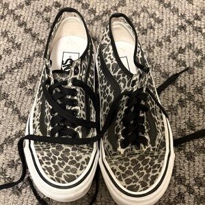 Vans Women's Black and White Animal Print Sneakers